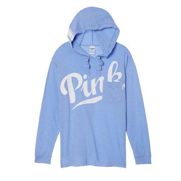 PINK Victoria's Secret Tops - Victoria's Secret PINK Campus Hoodie Tee Pullover Women's/ Small